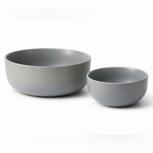 Casa Moderna Grey Ceramic Bowl Set – Large & Small Matching Set